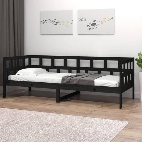 Daybed 80x200 cm massivt fyrretræ sort
