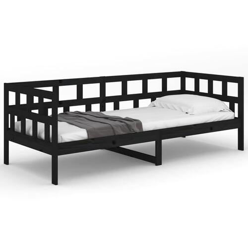 Daybed 80x200 cm massivt fyrretræ sort