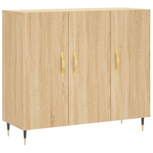 Skænk 90 × 34 × 80 cm i konstrueret træ - røget egetræslook