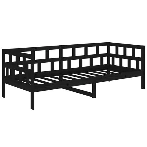 Daybed 80x200 cm massivt fyrretræ sort