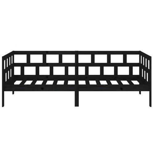Daybed 80x200 cm massivt fyrretræ sort