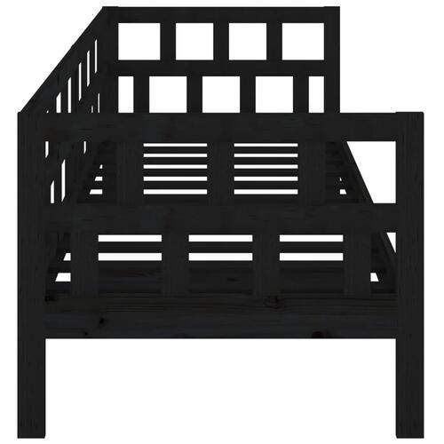 Daybed 80x200 cm massivt fyrretræ sort