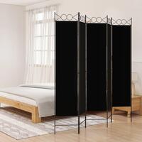 5-panels rumdeler 200x200 cm stof sort
