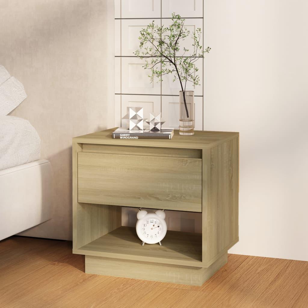 Sengebord 45x34x44 cm konstrueret træ sonoma-eg