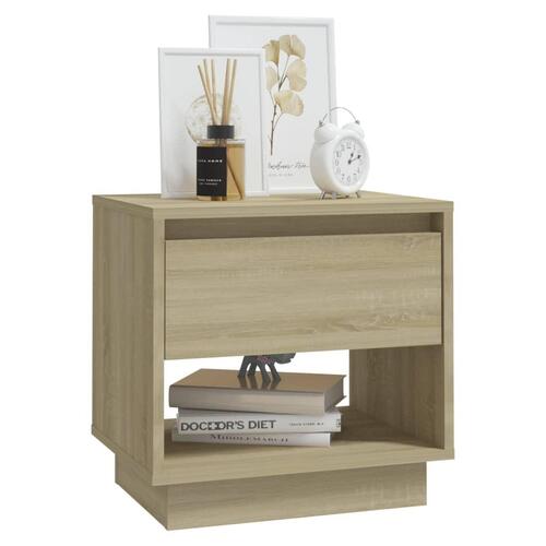 Sengebord 45x34x44 cm konstrueret træ sonoma-eg