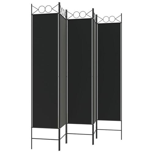 5-panels rumdeler 200x200 cm stof sort