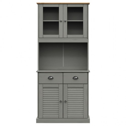 Skænk VIGO 78x40x175 cm massivt fyrretræ grå
