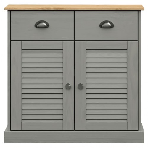Skænk VIGO 78x40x175 cm massivt fyrretræ grå