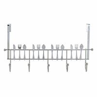 Knagerække til dør Sølvfarvet Metal Plastik 34 x 17 x 9 cm
