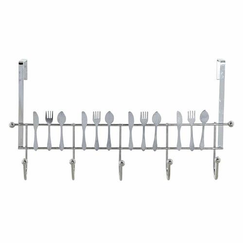 Knagerække til dør Sølvfarvet Metal Plastik 34 x 17 x 9 cm
