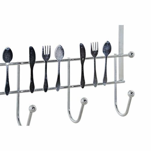 Knagerække til dør Sølvfarvet Metal Plastik 34 x 17 x 9 cm