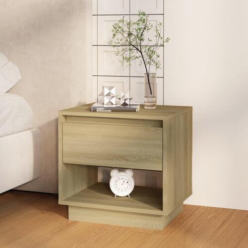 Sengeborde 2 stk. 45x34x44 cm konstrueret træ sonoma-eg