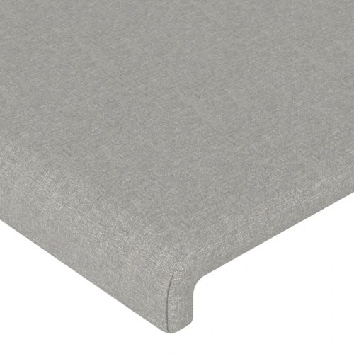 Sengeramme i stof med justerbar gavl - lysegrå 80×200 cm