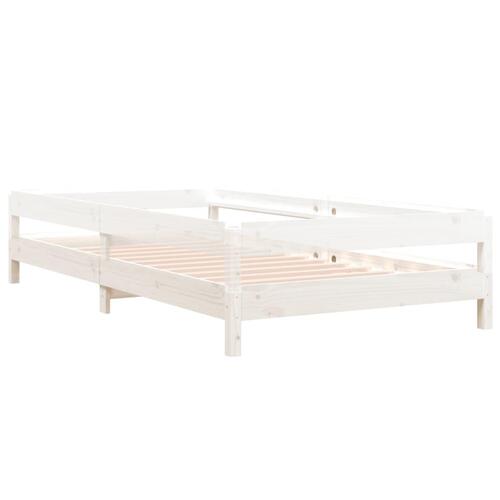 Stabelbar seng 100x200 cm massivt fyrretræ hvid