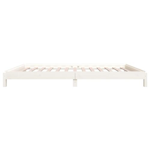 Stabelbar seng 100x200 cm massivt fyrretræ hvid