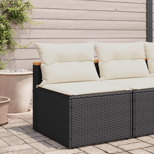 Sofamoduler til haven 2 stk. med hynder polyrattan sort