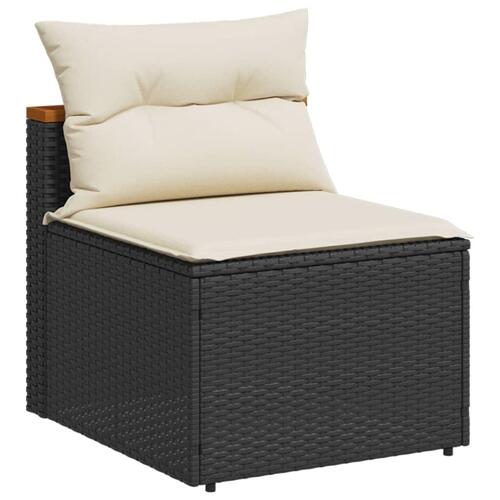 Sofamoduler til haven 2 stk. med hynder polyrattan sort