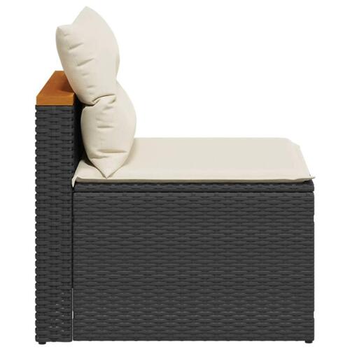 Sofamoduler til haven 2 stk. med hynder polyrattan sort