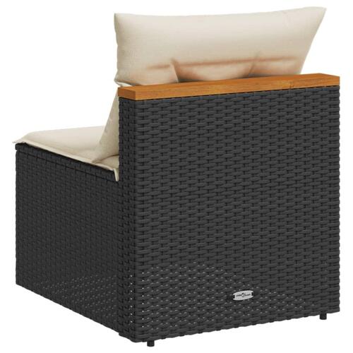 Sofamoduler til haven 2 stk. med hynder polyrattan sort