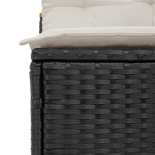 Sofamoduler til haven 2 stk. med hynder polyrattan sort