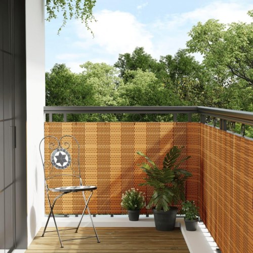 Altanafskærmning 400×100 cm i polyrattan - lysebrun