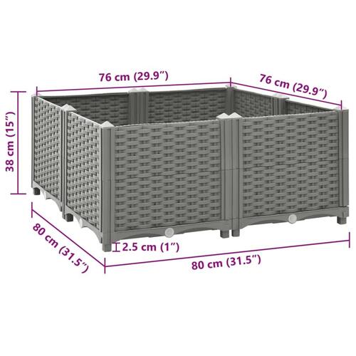 Højbed 80x80x38 cm polypropylen