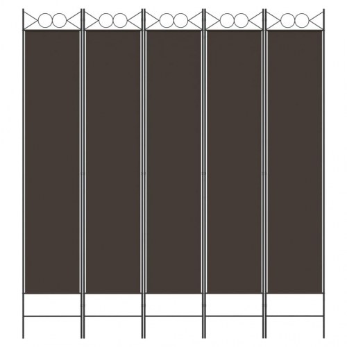 5-panels rumdeler 200x220 cm stof brun