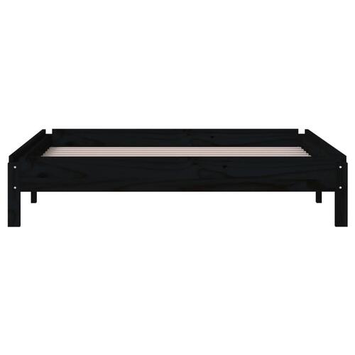 Stabelbar seng 100x200 cm massivt fyrretræ sort