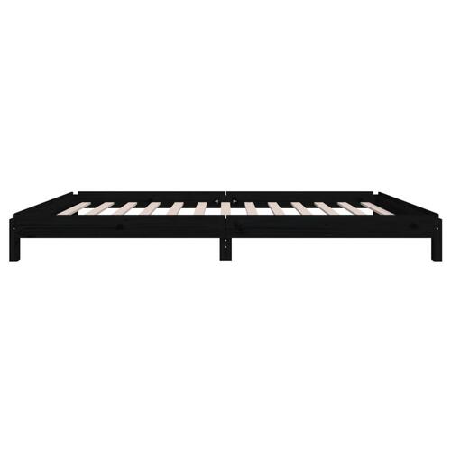 Stabelbar seng 100x200 cm massivt fyrretræ sort