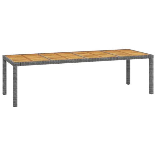 Udendørs spisebordssæt 11 dele med hynder polyrattan grå