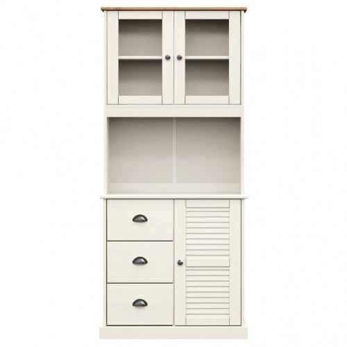 Skænk VIGO 78x40x175 cm massivt fyrretræ hvid