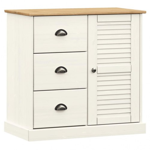 Skænk VIGO 78x40x175 cm massivt fyrretræ hvid