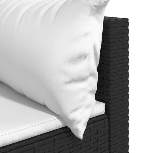 Hjørnemodul til havesofa med hynder polyrattan sort