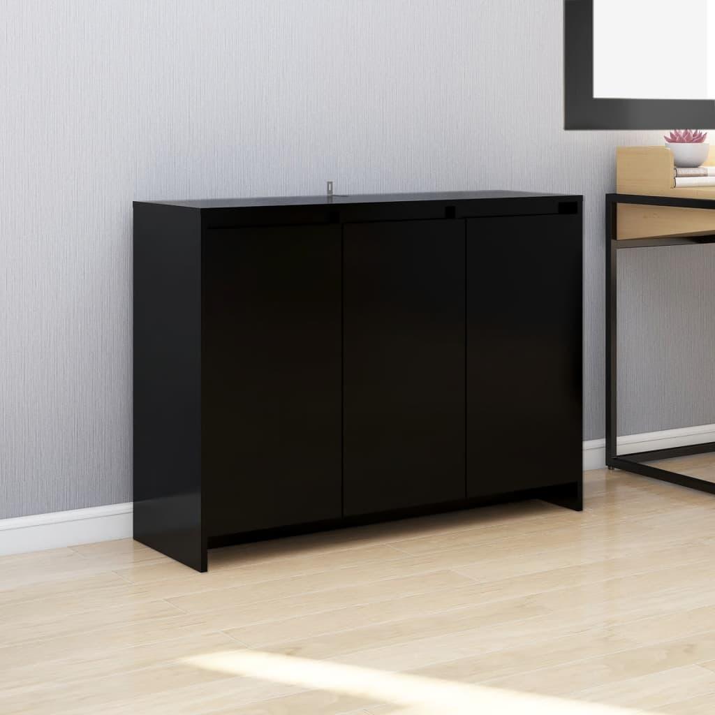 Skænk 102x33x75 cm konstrueret træ sort
