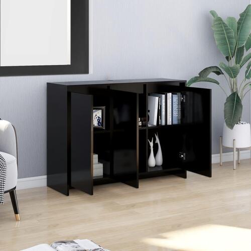 Skænk 102x33x75 cm konstrueret træ sort