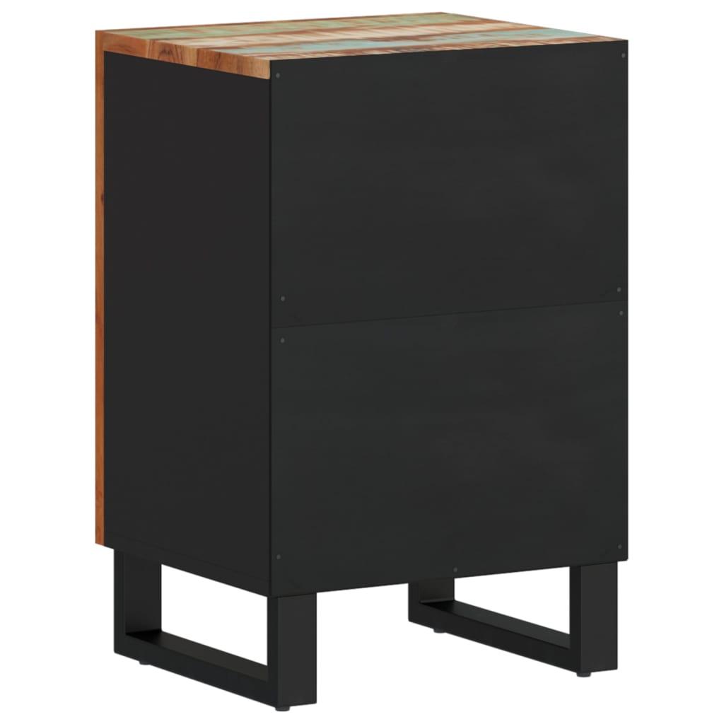 Væghængt badeværelsesskab 38x33x58 cm massivt genbrugstræ