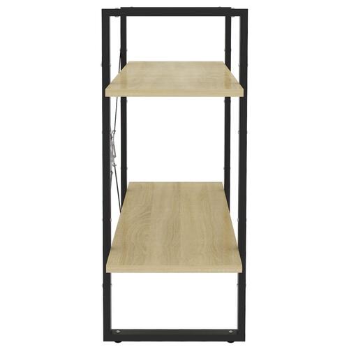 Bogreol med 2 hylder 80x30x70 cm konstrueret træ sonoma-eg