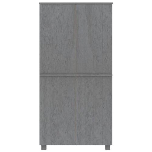 Klædeskab HAMAR 89x50x180 cm massivt fyrretræ mørkegrå