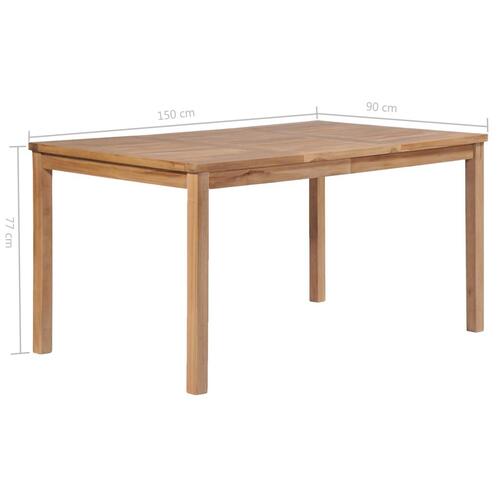 Havebord 150x90x77 cm massivt teaktræ