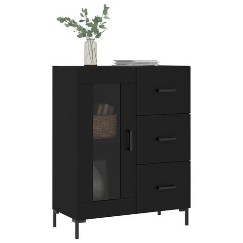 Skænk 69,5x34x90 cm konstrueret træ sort