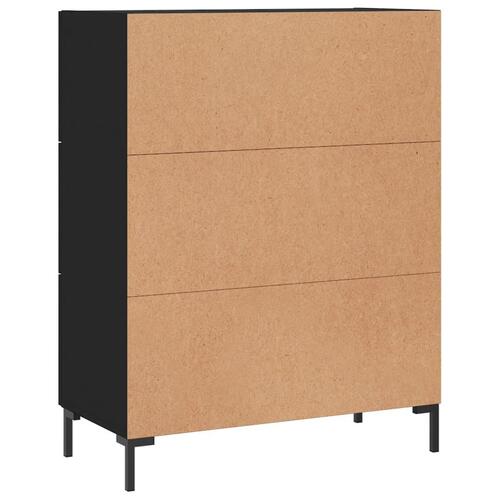 Skænk 69,5x34x90 cm konstrueret træ sort