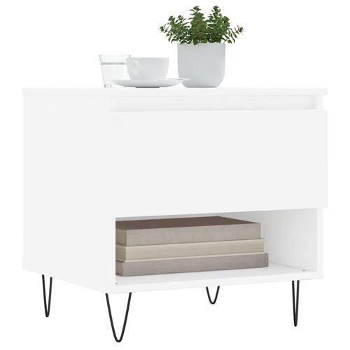 Sofabord 50x46x50 cm konstrueret træ hvid