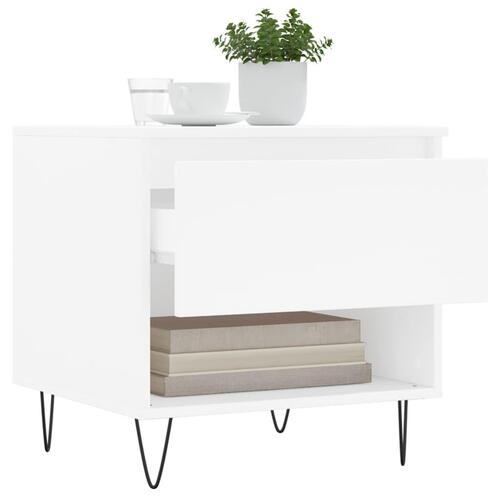 Sofabord 50x46x50 cm konstrueret træ hvid