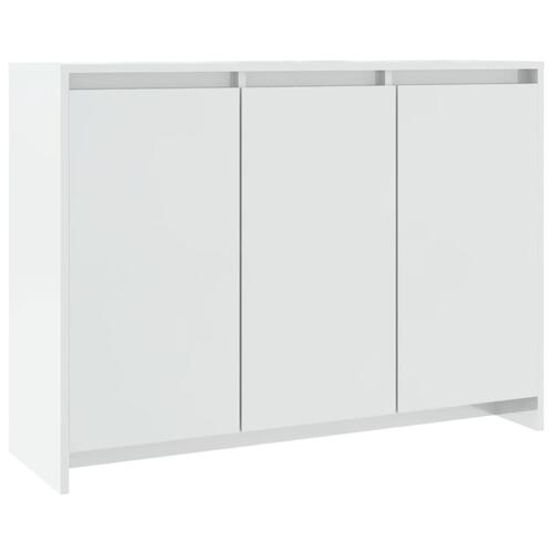 Skænk 102x33x75 cm konstrueret træ hvid højglans