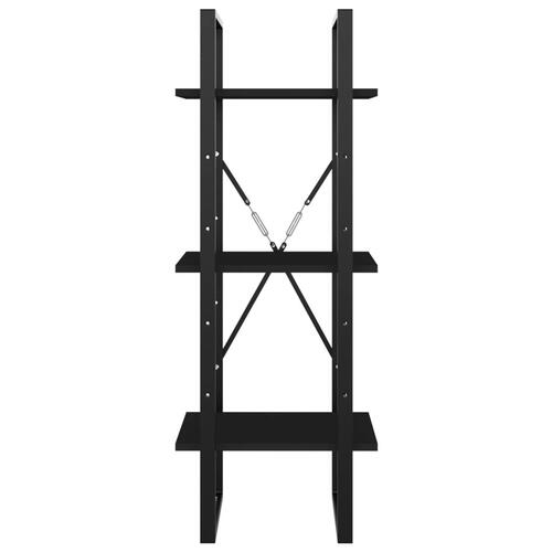 Bogreol med 3 hylder 40x30x105 cm konstrueret træ sort