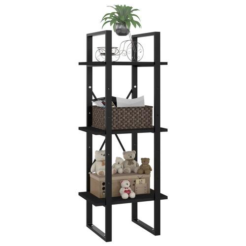 Bogreol med 3 hylder 40x30x105 cm konstrueret træ sort