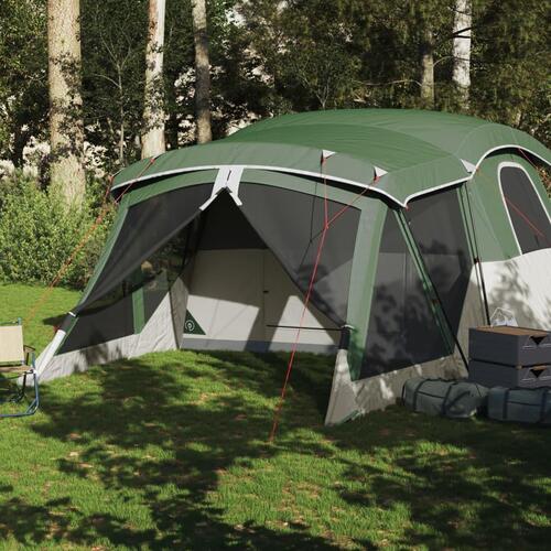 4-personers campingtelt med fortelt vandafvisende grøn