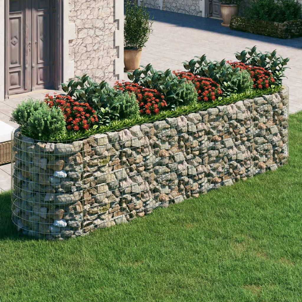 Gabion-højbed 400x100x100 cm galvaniseret jern