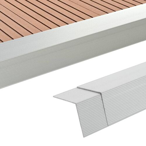 Terrassevinkellister 5 stk. aluminium 170 cm sølvfarvet