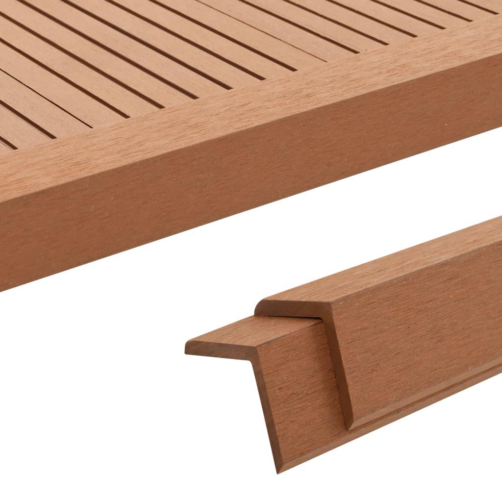 Terrassevinkellister 5 stk. WPC 170 cm lysebrun